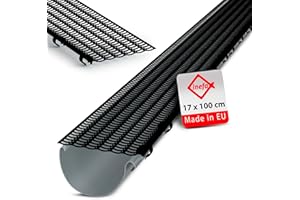 INEFA Laubfangstreifen Dachrinnen Laubschutz NW100-150 (Ø 100-160mm) 100cm, Schwarz Dachrinnenschutz, Dachrinnenabdeckung, Made in Germany
