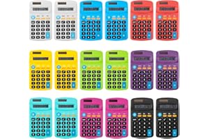 MSYU Lot de 18 Calculatrices de Poche en Vrac - Petites Calculatrices Basiques à 4 Fonctions, Mini Affichage à 8 Chiffres pour la Maison, le Bureau, l'École (9 Couleurs)