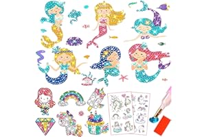BOYATONG Diamond Painting Enfant, Diamond Painting Pour Enfant, Kits de Bricolage Arts et métiers pour Peinture Autocollant pour Enfants avec Diamants