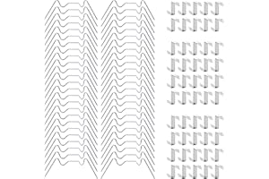 MOENDERGO Gewächshaus Reparatur Set, 100 Stück, Edelstahl-Gewächshaus-Glasscheiben-Befestigungsclips (50 Gewächshaus-Verglasung mit Draht-Clips + 50 Gewächshaus-Verglasungs-Clips)