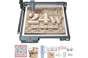 ATOMSTACK ACE A20 PRO V2 grabadora laser, 24W cortadora laser 30000mm/min maquina laser grabado y corte, 120W laser engraver con luz de línea cruzada, 400 * 400 mm para bricolaje, madera/metal/cuero