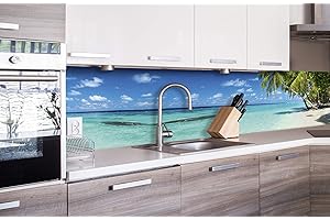 Dimex Küchenrückwand Folie selbstklebend Strand IM Paradies | Klebefolie - Dekofolie - Spritzschutz für Küche | Premium QUALITÄT - Made in EU | 260 cm x 60 cm