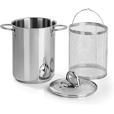 GSW Aspergepan Hoogwaardige Pan Met Zeef En Glazen Deksel, Ideaal Voor Het Koken Van Asperges Pasta Groenten Ook Inductie Roestvrij Staal 4 2 Liter 664444565