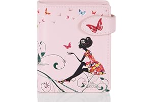SHAG WEAR Shagwear Portafoglio Donna Portamonete in Pelle e Morbida PU - 6 Scomparti per Carte, 1 Finestra di Identificazione con Tasca Portamonete Piccolo e Corto in Bellissimi Colori Temi Fantasy