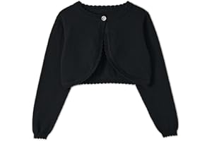 Miipat Cárdigan de Punto para Niña Manga Larga Niñas Pequeñas Sólido Color Adorel Bolero Cardigan Cuello Redondo Chaqueta de Bolero de Punto Niños Suéteres de Punto