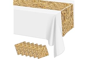 PTECDROTS Stroh-Tischläufer, rechteckig, Bauernhof-Tischdecke, Heustapel, Tischläufer für Western-Scheunenfarm, Grillpartys, Geburtstagspartys, Dekorationen, 35 x 274 cm, 6 Stück