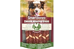SmartBones Chicken Wrapped Sticks Mini - Hundesnack mit Huhn für kleine Hunde, Kaustangen mit weicher Textur, ohne Rohhaut, 9 Stück