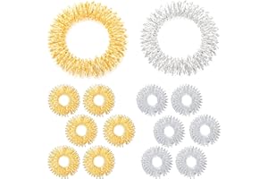 BANTI Anneau de Massage pour Les Doigts Bague de Massage Anneaux D'acupression pour Poignet Bagues Sensorielles Piquantes Bague d'Acupressure Set (14 Pcs)