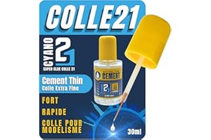 Colle21 Cement Extra-Thin 30ml – Adhésif Transparent à Séchage Rapide pour Modélisme, Maquettes et Bricolage – Compatible Plastique et Matériaux Synthétiques