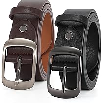 JASGOOD 2 Packs Women Faux Leather Belts for Jeans Fashion Ladies