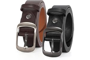 JASGOOD 2 Packs Women Leather Belts for Jeans Fashion Leather Ladies Waist Belt
