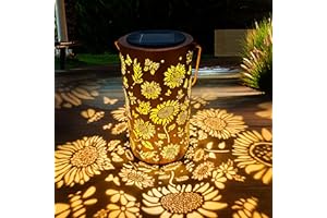 Cawabocy Christmas Gifts for Women Mum Grandma Birthday, Sunflower Solar Lanterns Garden Decorations, Solar Garden Lights for Patio Yard Pathway