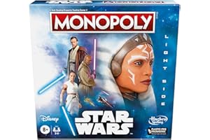 Monopoly Hasbro Gaming Star Wars Light Side Edition Jeu de société pour familles et enfants à partir de 8 ans, jeu Jedi Star Wars pour 2 à 6 joueurs, taille M