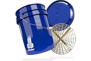 MAGIC BUCKET | Ensemble de lavage à la main pour voiture | Seau de lavage avec couvercle de seau assorti de 5 litres environ 20 litres | Avec insert seau Grit Guard filtre à saleté | Kit de lavage