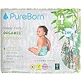 PureBorn Nappies Pure Organic Bamboo Nappies – Nappies Size 4 Hypoallergenic 144 - Nappies Ultra Soft (7-12 kg) 100% Plant Based Eco Friendly Assorted Print
