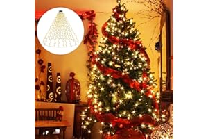 GARITE Guirlande Lumineuse Sapin de Noel, 400 LED ,2m x16 Brins Blanc Chaud, IP65 étanche, avec Mémoire et 8 Modes,Lumières pour Décoration de Noël Intérieure et Extérieure