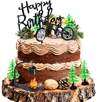 geburtstagstorte mountainbike torte Fahrrad Kuchendekoration Fahrrad Tortendeko für Outdoor Sportcamp Berg Baum Honda Goldwing GL1800 Landing grunge jacket Color:Chrome/Dark Blue