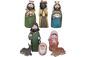 BEST&FREE Belén Infantil de Navidad Completo con 8 Figuras de 9 cm | Portal para Nacimiento Navideño Ideal para Decorar y Completar tu Escena