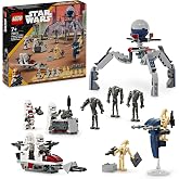 LEGO Star Wars Clone Trooper & Battle Droid Battle Pack, incl. 4 Minifigures, 5 Droids and a Speeder Bike with Shooters - Bui