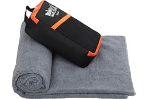 Rainleaf Microfiber Travel Towel Quick Dry Swimming Towel Ultra-Compact,Super Absorbent,Washcloths for Bathroom, Shower,Camping,Backpacking-Gray 24"x48"
