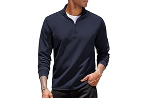 COOFANDY Sudadera Hombre 1/4 Cremallera Jersey Deportivo Sin Capucha Golf Sweatshirt Casual Regular Fit Pullover Básica
