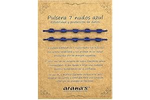 arana's - Pulsera 7 nudos negra mujer hombre - Hilo negro del destino - Protección energía negativa - Amuleto de la buena suerte