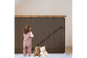 Balkongnät för spädbarn, säkerhetsnät trappor, skyddsnät för barn för trappräcke (kaffe, S (300 x 90 cm)