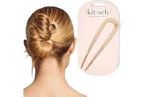 ‎KITSCH Kitsch Französische Haarnadeln für Damen – Elegante und langlebige Haarnadel aus Metall für Hochsteckfrisuren, Dutts und Zwirbel | Ideale Geschenke für Damen – Gold, 1 Stück