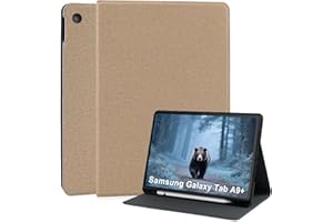 LSPCASA Coque pour Samsung Galaxy Tab A9 Plus/Galaxy Tab A9 + 11 Pouces 2023 SM-X210/X215/X216 Protection Ultra Fin en Housse Cuir PU Support Fonction et Porte-Pencil Etui Tablette Dorée