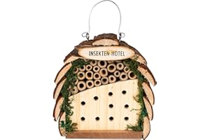 GARDIGO® Casetta per Api e Coccinelle in Legno | Nido per Coccinelle da Appendere in Giardino o Balcone | Hotel per Insetti | Casetta da Giardino in Legno per Insetti | Rifugio da Esterno