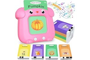SIMPIM Sprechende Flash-Karten Lernspielzeug für Kleinkinder,192 Blätter Lernkarteikarten 384 Wörter hörbar,Vorschul-Lernspielzeug,Spielzeug Geschenk für 1 2 3 4 5 6 Jahre Alt für Jungen Mädchen