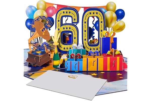 Magic Ants Carte pop-up 60e anniversaire de 60e anniversaire de mariage, carte de vœux 3D pour 60 ans