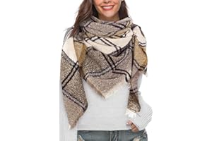 Yuson Girl Sciarpa Donna Inverno, donna inverno scialle maglione cappotto Girl grandi Tartan Wrap Maglia Poncho Donna Invernale Stola Pashmina Moda Moda nappe morbido per Donna