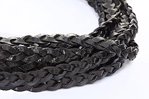 ‎ESNADO esnado Lederband Geflochten Flach 12 mm. Schwarz 2 m - Länge: wählbar