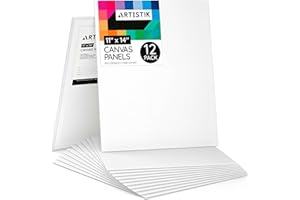 Blank Canvas - Canvas Frames Panel Board for Painting,100% Cotton Artist Quality Triple Primed Gesso Canvas Panels Quality Art Paint Supply by Artistik (Pack of 12-11" x 14")