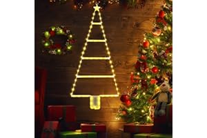 Moxled Weihnachtsbeleuchtung Außen Batterie Warmweiß, 81cm LED Leiter Lichterkette Batterie mit Timer, 8 Modi, Wasserdicht Leiter Lichterkette Weihnachtsbaum für Innen Außen Weihnachtsdeko Fenster