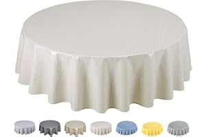 Home Direct Mantel de Hule, Redondo 140 cm, Beige