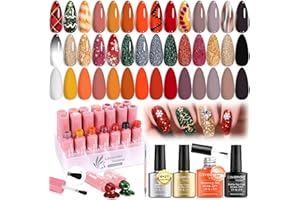 Lavender Violets 25 pièce Vernis à Ongles Semi Permanents Avec Blooming Gel UV LED Base,Matte,Top Coat Brillante Design de Manucure Pinceau Ongle Parti Valentin Noël Cadeaux Pour Femmes C406