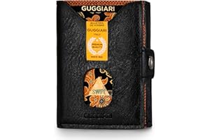 GUGGIARI Zen®Portafoglio Uomo Piccolo, Portafoglio Uomo Slim con Porta Carte di Credito, Porta monete E Contanti-Compatto portacarte di credito da Uomo, Portafoglio Piccolo, Idea Regalo Uomo-Black&R