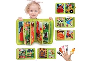 XIAPIA Montessori Libro Interattivo per Bambini 1 2 3 Anni, Libri Sensoriale attività, Busy Book Educativo Giochi da Viaggio, Bambini Regalo di Compleanno