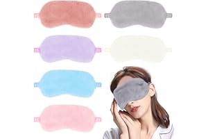OZNTPCN Silk Eye Masks for Women, 6 Pcs Blackout Eye Masks for Sleeping, Soft Comfortable Fleece Blindfold Eye Covers, Adjustable Sleepover Party Supplies for Girls