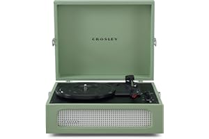 Crosley Voyager Platine Vinyle - Tourne Disque - Tourne Disque Vinyle - Platine Vinyle Bluetooth - Platines Vinyles - Tourne Disque Vintage - Gris (Sauge.)