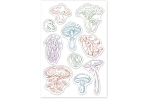 GLOBLELAND Mushroom Clear Stamps Mushroom Silicone Stamp Seal Transparent Silicone Stamps for Card Making Journal Decoration and DIY Scrapbooking