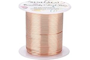 BENECREAT 30m 0.8mm Alambre de Cobre para Joyería, Resistente Al Deslustre Alambre de Cobre para Abalorios para Manualidades