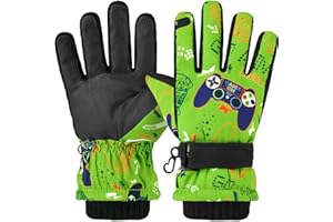 WAWSAM Kinder Ski Handschuhe Schneehandschuhe Kinder Winter Handschuhe Winddichte Warm Fleece Fahrradhandschuhe für Jungen Mädchen