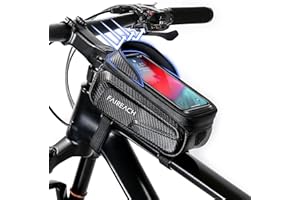 Faireach Borsa Bici Telaio Impermeabile, Borsa Bici Touch Screen Sensibile, Borsa da Manubrio con Parasole, 3D EVA Porta Telefono Bici per Smartphone da 6,8''