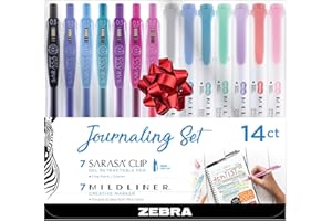 Zebra Pen MILDLINER Dual Tip Highlighter Journaling Set, Gel Pens & Pastel Highlighters Multipack, Broad & Fine Tip Markers & Highlighters, Double Ended Pens, Assorted Colours, 14pc