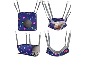 Hedgeink Hamster Hammock House 4Pack Rat Cage Accessories Washable Guinea Pig Bed Hideout Soft Ferret Hanging Nest Swing Small Animals Bedding Hut for Chinchilla Sugar Glider Squirrel
