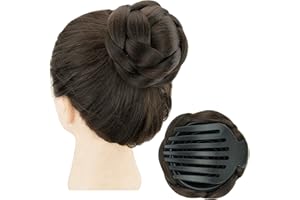 IMISSU Chignon tressé danseur cheveux beignet postiches chouchou griffe cheveux chignon accessoires pour fête de mariage (M1 Chocolat brun)