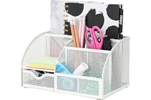 EXERZ Organisateur de Bureau/Papeterie Organizer/Pot à stylo/Bureau Ranger/Multifonctions Organisateur (EX348 Blanc)